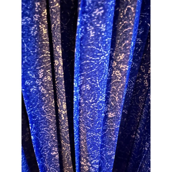 Vintage M.C.S Ltd Floral Dress Midi Blue White Made USA Women's Party - Picture 7 of 7